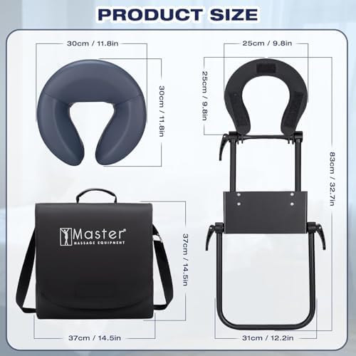 Master Massage Home Massage Kit Professional, Adjustable Headrest & PU Face Cushion for Private Masseuse, Face Down Mattress Top Massage Kit Family Use (Cinnamon) - Image 2