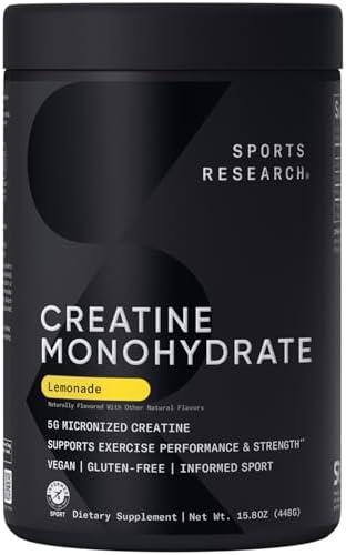Sports Research® Creatine Monohydrate Powder 5g, Lemonade (15.8oz) by Unknown