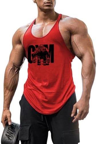 BaronHong Men's Cotton Workout Tank Tops Dry Fit Gym Bodybuilding Training Fitness Sleeveless Muscle T Shirts - Image 2