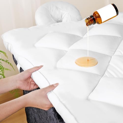 3inch Plush Lash Bed Topper Set – Waterproof Massage Table Topper, Cozy Pillow Top Cover Fits Spa & Massage Tables For Esthetician Lash Artist,Includes White Massage Pad & Face Cradle Cover by JINGFUD