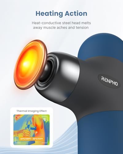 RENPHO Mini Thermal Massage Gun with Heat, Color Silicone Casing, 4 Speeds - Image 2