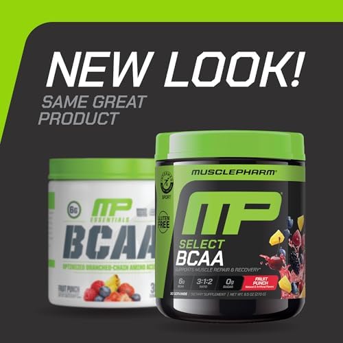 MusclePharm Essentials BCAA Powder, Pre & Post Workout Recovery Drink, Supports Muscle Recovery & Energy, Essential Amino Acids, 30 Serv, Fruit Punch - Image 2