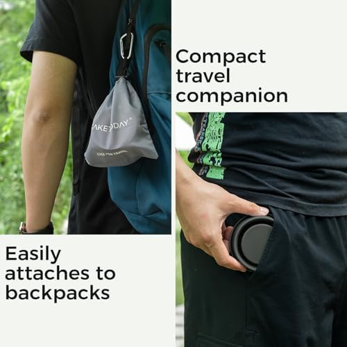 TakeToday Collapsible Cup 8 oz, Foldable with Lid for Travel, Dark Green - Image 5