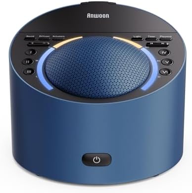 White Noise Machine & Night Light, 12W Powerful Sound Machine with 50+ Natural Sounds, Noise Masking for Snoring, Traffic &Office –Expandable with Aroma Diffuser & Schumann Resonance (Sold Separately) by Dedicatedtoyourbettersleep