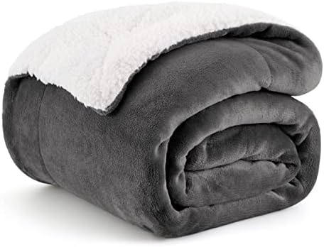 Bedsure GentleSoft Sherpa Fleece Throw Blanket for Couch, Non-Heated, Thick and Warm Throw for Women and Men, Soft Fuzzy Plush Car Chair Blanket for Winter, Charcoal, 50x60 Inches by Unknown