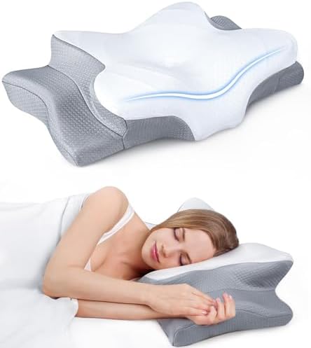 Ultra Pain Relief Cooling Pillow for Neck Support, Adjustable Cervical Pillow Cozy Sleeping, Odorless Ergonomic Contour Memory Foam Pillows, Orthopedic Bed Pillow for Side Back Stomach Sleeper by Cozyplayer