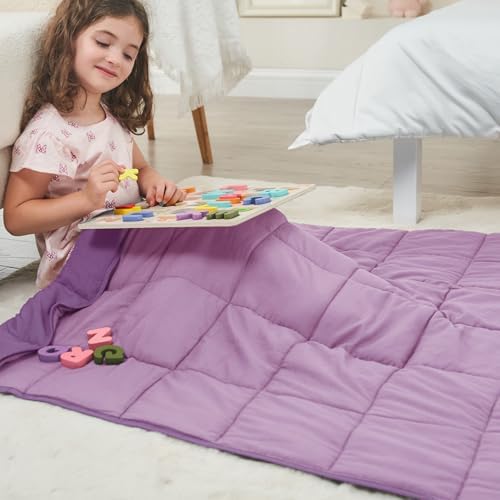 Weighted Blanket 3lbs, 36"x48", Cooling Heavy Throw Blanket for 20-40lbs, Microfiber Soft Big Blankets Weighted Comforter, Purple - Image 4