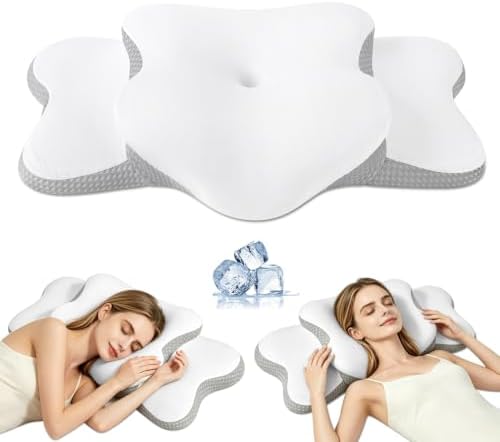 Cervical Neck Pillow for Neck Pain Relief & Side Sleeper | Ergo Pillow for Sleep Apnea, Neck Pain, and Snoring Relief | Orthopedic Memory Foam with Ergonomic Neck Support, White, Large by WeiTrust