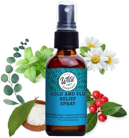 Wild Essentials All Natural Essential Oil Sprays, 2 Ounce, 60ml, Organic Witch Hazel, Aromatherapy, Made in USA by WildEssentials