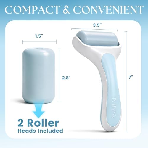 Ice Roller for Face, Premium Facial Ice Roller and 2X Rollers for Long Lasting Cold - Eye Roller for Puffy Eyes & Cold Massage for Migraines (Blue) - Image 2