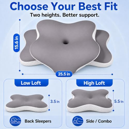 Ergo Cervical Neck Pillow, Memory Foam Contour Pillow for Side Sleepers - Image 2
