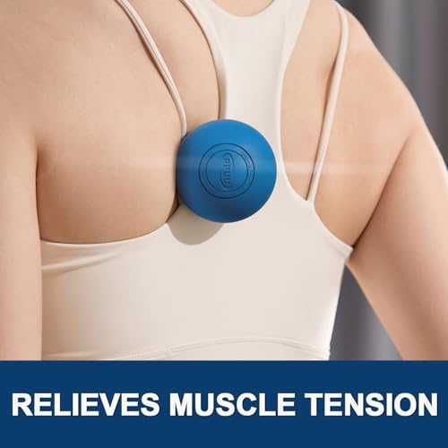 Massage Lacrosse Ball, 2.5 Inch Firm Solid Rubber Deep Tissue Ball for Myofascial Release, Plantar Fasciitis & Muscle Knot Relief, for Foot, Glutes, Shoulder Blades, Calves, 1 Count Blue - Image 4