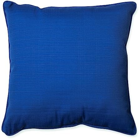 Pillow Perfect Fresco Solid Indoor/Outdoor Floor Pillow Plush Fill, Weather and Fade Resistant, Floor - 25" x 25", Blue, by PillowPerfect
