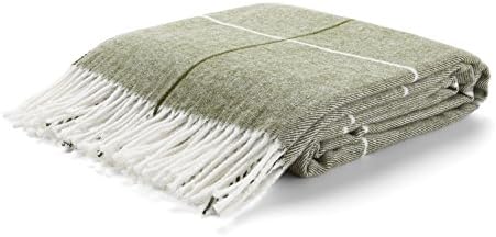 Arus Acrylic Highlands Collection Queen Throw Blanket Green Stripes, 60x80 by Arus