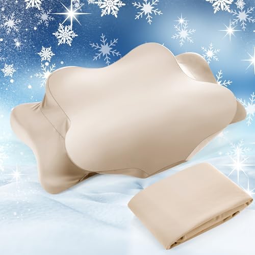 Hahafelt Cooling Cervical Neck Pillowcase,Champagne,Queen Size by Hahafelt