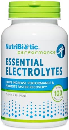 NutriBiotic Essential Electrolytes, 100 Ct Capsules | Supports Increased Performance & Faster Recovery | Pharmaceutical Grade Vitamin C with Electrolytes for Rehydration | Vegan, Gluten-Free & Non-GMO by NutriBiotic