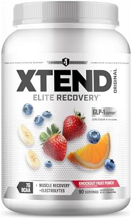 Xtend Original BCAA Powder with Zero Sugar, Knockout Fruit Punch, 90 Serv by Xtend