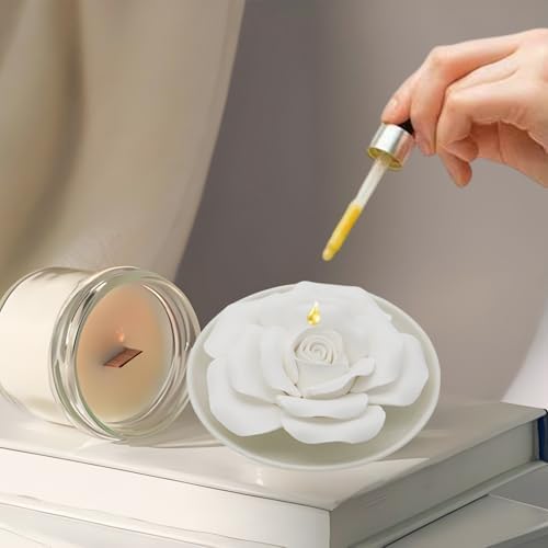 Flower Rose Ceramic Essential Oil Mini Diffuser, Ceramic Pallet A - Image 3