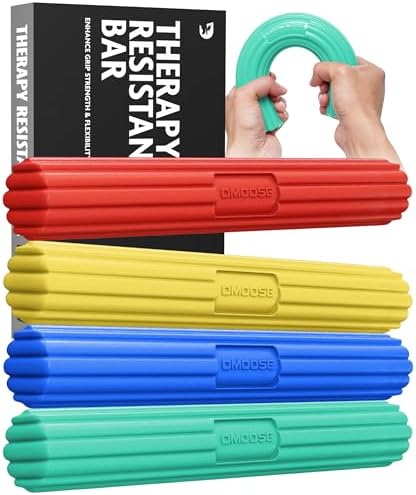 DMoose Fitness Flex Resistance Bar for Physical Therapy - Non-Slip Odorless Material, Exercise Bar for Tennis & Golfers Elbow Tendonitis Relief - Wrist and Forearm Strengthener & Grip Strength Trainer by DMooseFitness