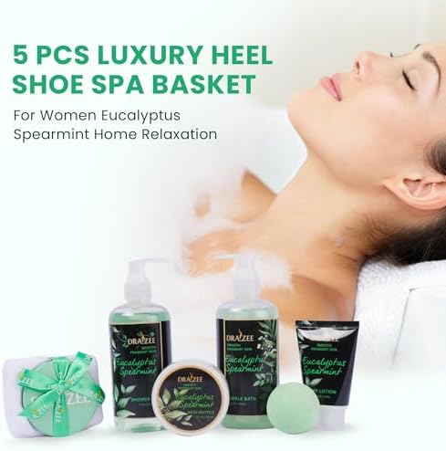 Draizee Heel Shoe Spa Gift Basket for Women, Eucalyptus Spearmint Scented - Image 2