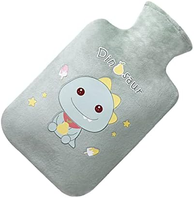 Hot Water Bottle with Cute Plush Cover - 1L PVC Hot Water Bag for Pain Relief, Menstrual Cramps, Period Pain - Cartoon Heat Therapy Hot Cold Pack for Back, Neck, Stomach - Portable Bed Warmer (Gray) by nafengldf