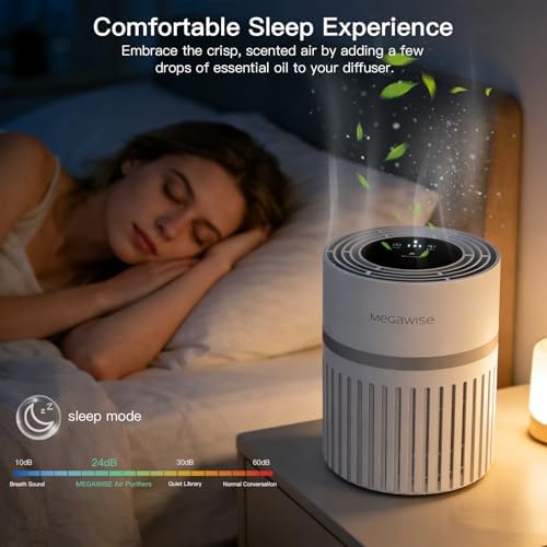 MEGAWISE Air Purifier, H13 True HEPA Filter, 25dB Quiet Air Cleaner - Image 3