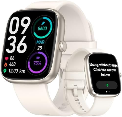 Senior Friendly Fitness Tracker, No App No Phone Required, 1.83'' Display by DAVIKO
