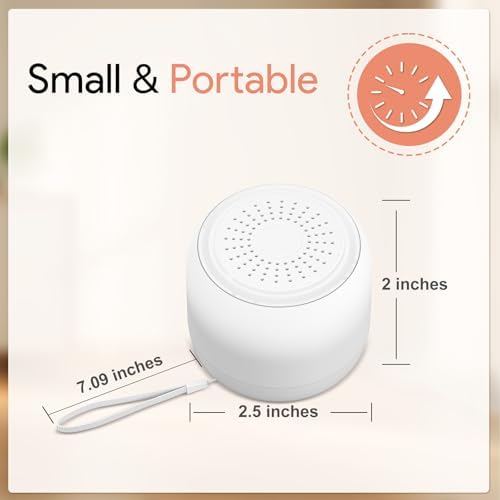 Portable & Mini Rechargeable White Noise Machine with 22 Soothing Sounds 3 Timer Options, Memory Function for Baby, Kids, Adults Use for Travel, Camping, Home, Nursery & Office - Image 4