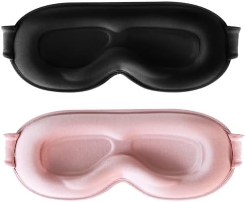 Sleep Mask for Lash Extensions, 3D Contoured Weighted Eye Cover by QUWOLACE