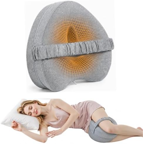 2026 Upgraded Leg Pillow for Side Sleeping with Strap, Knee Pillow Between Legs for Nighttime Sleep, Sciatica Support for Lower Back, Knees, Joints & Spine, Post-Surgery Alignment Pillow by HHSME
