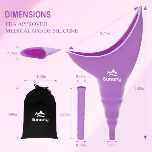Female Urination Device, Reusable Female Urinal Silicone Women Pee Funnel | Women to Pee Standing Up, The Perfect Companion for Camping,Travel travel outdoor, folds compact, easy rinse - Image 4