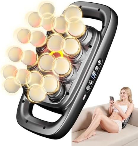KOOTLEE 20-Head Deep Tissue Massage Gun, Quiet Percussion Back & Neck Massager with 3 Modes & 30 Intensity Levels, Handheld Muscle Massager for Shoulders, Legs, Waist & Full Body Pain Relief by KOOTLEE