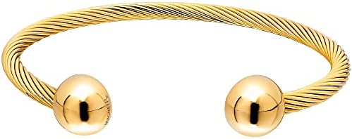 MagnetRX® Twisted Cable Magnetic Bracelet Cuff (Gold, Large) - Image 7