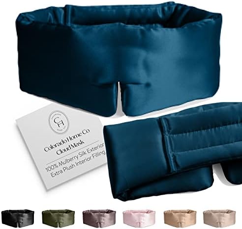 SUNDAYSILKS™ | Adjustable Silk Sleep Mask for Side Sleeper | Cloud-Like Comfort, Weighted for Deep Sleep | Soft Sleep Face Mask for Women & Men, Full Blackout, Cooling Silk Eye Mask for Sleeping by ColoradoHomeCo