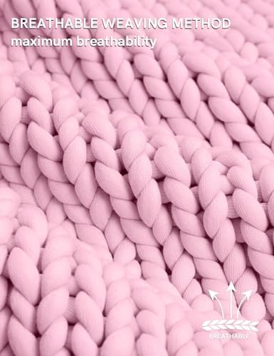 YnM Chunky Throw Blanket, Medium-Weight, Hand Knitted, Skin Friendly, Ventilated and Breathable, Machine Washable, Home Décor Piece for Couch, Sofa and Bed (Fancy Pink, 40x50 Inch) - Image 4