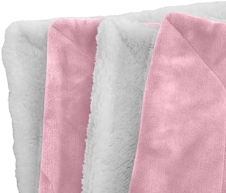 Elegant Comfort Luxury Ultra-Plush Velvet Touch Fleece Throw Soft, Warm, Cozy| Micromink Sherpa-Backing Reversible Blanket for Bed, Sofa and Couch, Solid Light Pink - Image 3