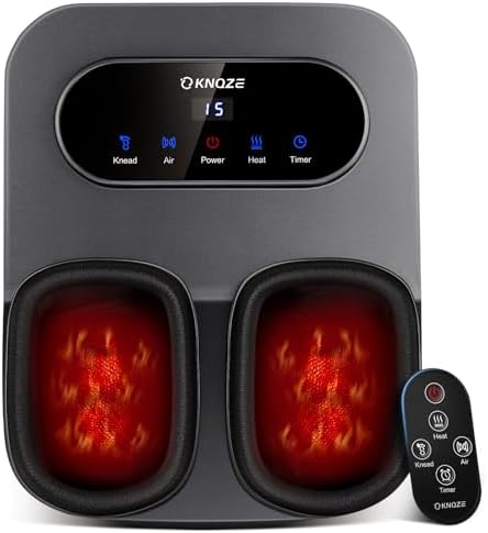 KNQZE Shiatsu Foot Massager with Heat & Compression, LCD Touch Panel, FSA by KNQZE
