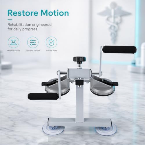 Arm Bike for Recovery Support with Rehab Glove, Hand Bike for Mobility Support with 4 Strong Suction Cups, Revitalizing Mobility Exerciser Arm for Shoulder Recovery, 10.2 x 9.8 x 5.1 in Steel Frame - Image 7
