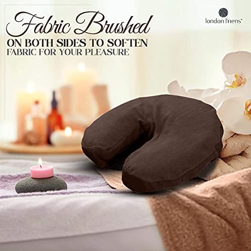 LONDON LINENS Pack of 10, Premium Extra Thick 100% Cotton Flannel Massage Tables Face Cradle Covers Cozies Fitted - Includes 10 pcs (Mocha) - Image 6