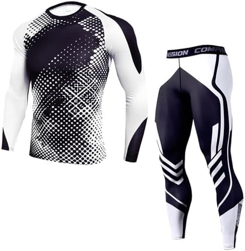 OEBLD Men's Workout Compression Clothes Long Sleeve Compression Shirts and Pants Thermal Base Layer Set by OEBLD