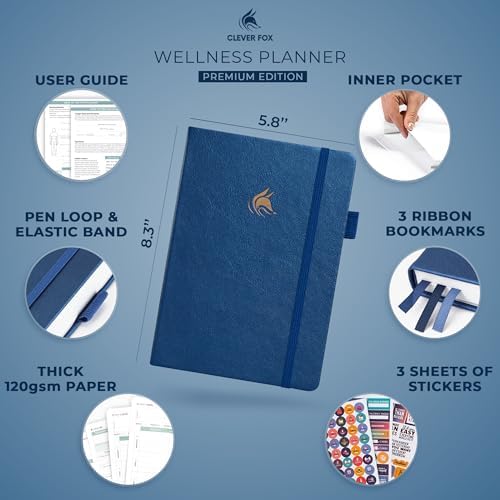Clever Fox Wellness Planner & Food Journal for Weight Loss, A5 Mystic Blue - Image 2