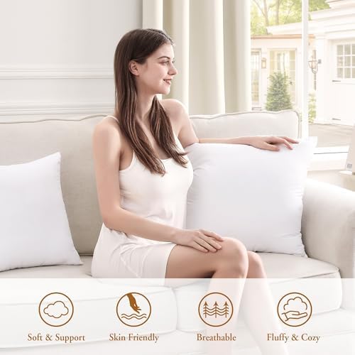 puredown® 12x20 Pillow Inserts, 2 Pack Fluffy Lumbar Pillows Filled with Plump Stuffer, Rectangle Decorative Pillows for Couch, Sofa, Bed and Home Decor - Image 5