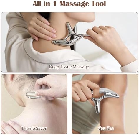 Zinc Alloy Trigger Point Massage Tool for Deep Tissue Massage& Acupressure Body Gua Sha Tool, Muscle Scraper Neck Massager Fascia Blasterfor Full Body Pain Relief - Image 5