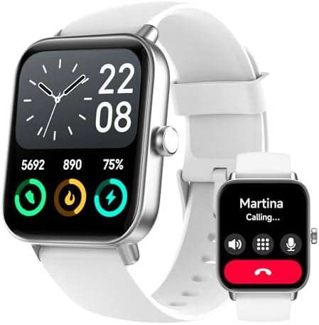 Fitpolo Smart Watch for Men Women,1.8” Touchscreen, Bluetooth Call, Alexa Built-in,24/7 Heart Rate,SpO2 Monitor,Step Counting,Sleep Tracking, IP68 Waterproof Fitness Tracker Watch for Android iPhone by Fitpolo