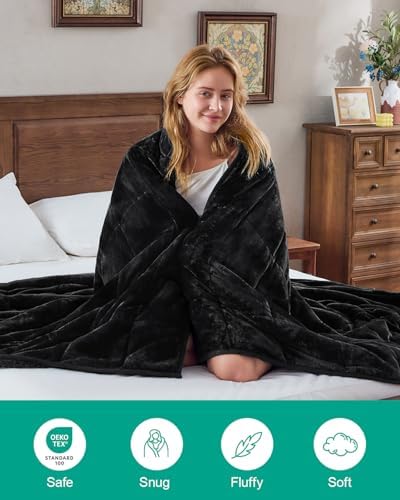 Ultra Soft Sherpa Weighted Blanket for Adults, 48"x72" 15lbs Heavy Blankets - Image 6