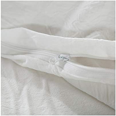 F.Y.Dreams 100% Washed Cotton Duvet Cover for Weighted Blanket 80x87 inches with 16 Ties, Zipper on Long Side/White/Just Duvet Cover - Image 4