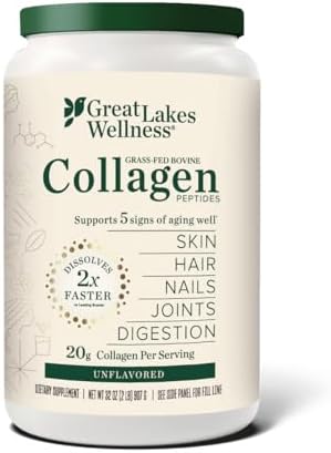 Great Lakes Wellness Collagen Peptides Powder, Unflavored, 32 oz by GreatLakesWellness
