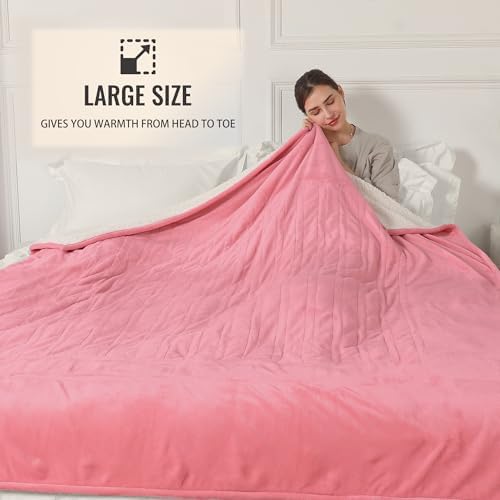 ESTINGO Electric Blanket Heated Blanket Full Size - 72"x84" Electric Heated Blanket with 6 Heating Levels & 1-10 Hours Adjustable Timer, Fast Heating Blanket for Full Body, Light Pink - Image 3