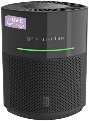 GermGuardian Airsafe+ HEPA Air Purifier for Home, Large Rooms Up To 1043 Sq. Ft. with HEPA Air Filter, UV-C Light & Air Quality Sensor, AC3000B, Black by GuardianTechnologies