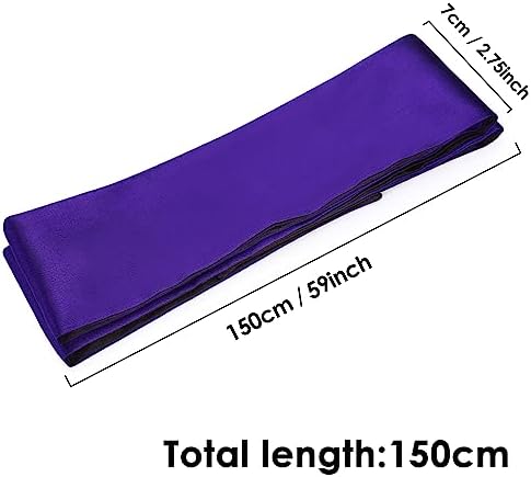 FRESHME Satin Eye Mask - Breathable Sleep Mask Adjustable Soft Eye Cover Blindfold for Yoga Valentine's Day Gift Travel Nap Night Sleep Eye Mask for Women Men Side Sleeper Black and Purple 160cm/63in - Image 5